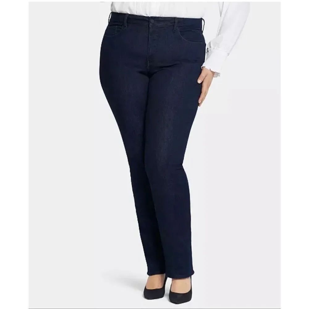 NYDJ Curvy Marilyn Straight Denim Jean Rinse Dark Wash 20W